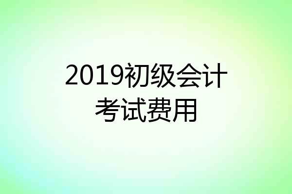 2019初级会计考试费用
