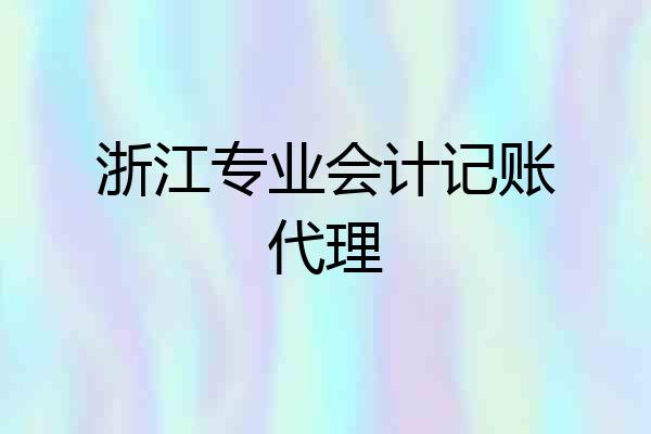 浙江专业会计记账代理