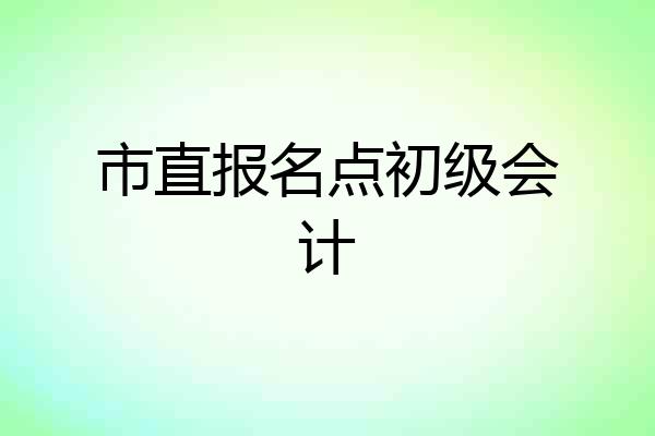 市直报名点初级会计