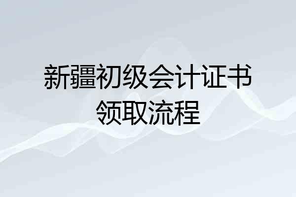 新疆初级会计证书领取流程