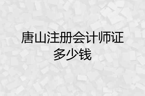 唐山注册会计师证多少钱