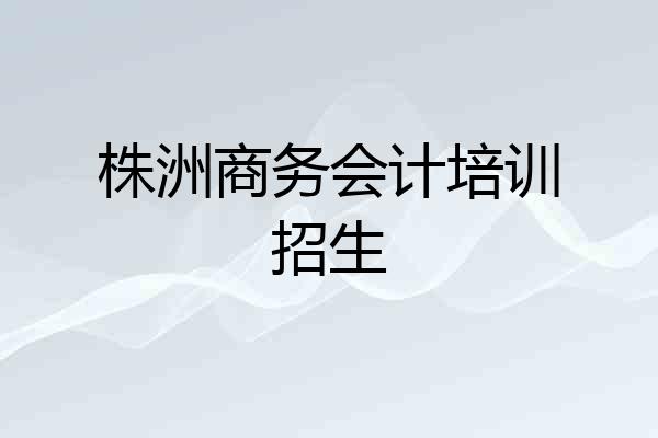 株洲商务会计培训招生