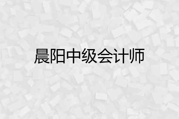 晨阳中级会计师