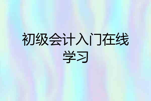初级会计入门在线学习