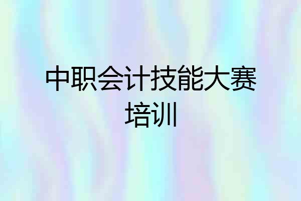 中职会计技能大赛培训