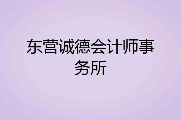东营诚德会计师事务所