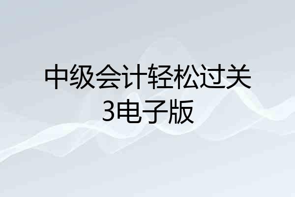 中级会计轻松过关3电子版