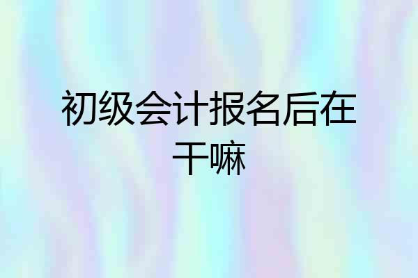 初级会计报名后在干嘛