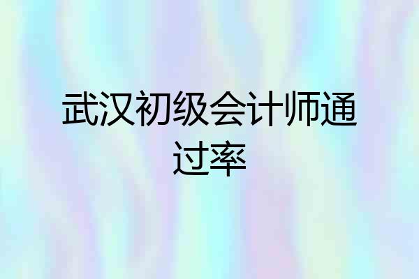 武汉初级会计师通过率