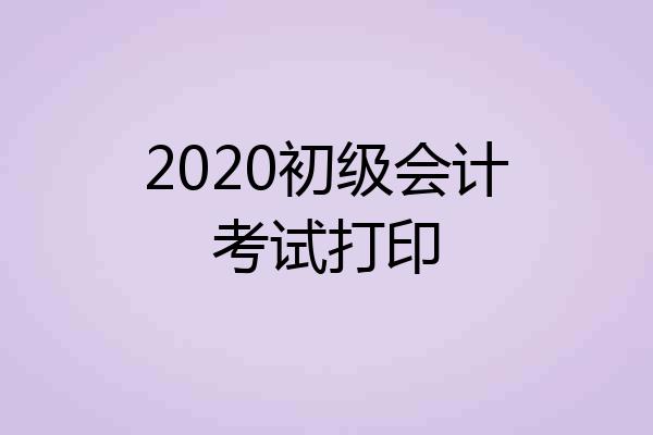 2020初级会计考试打印