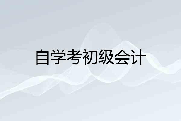 自学考初级会计