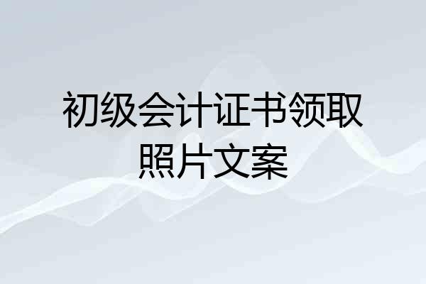 初级会计证书领取照片文案