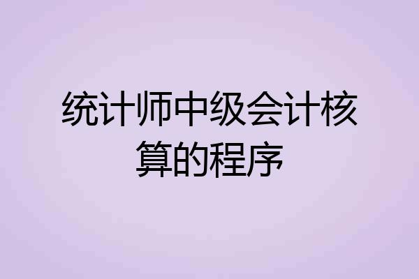 统计师中级会计核算的程序