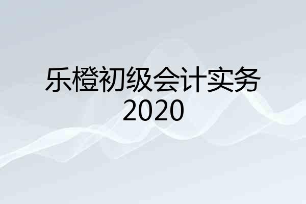 乐橙初级会计实务2020