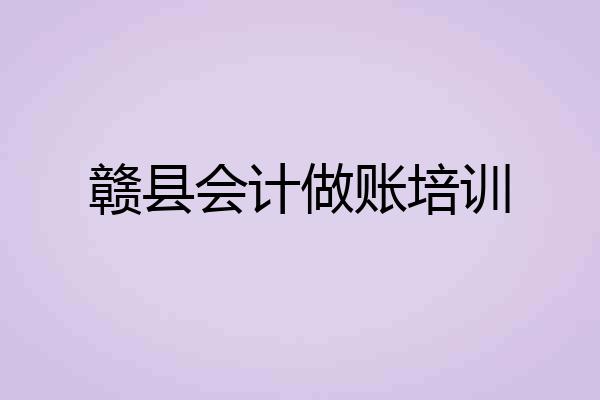 赣县会计做账培训