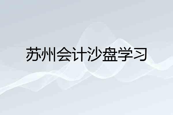 苏州会计沙盘学习