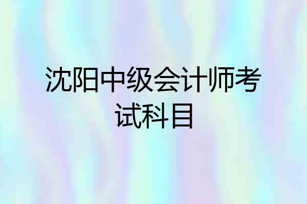 沈阳中级会计师考试科目