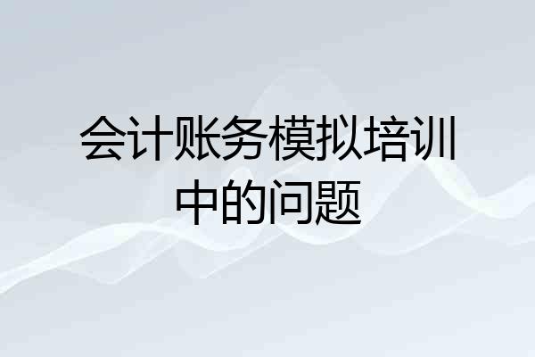 会计账务模拟培训中的问题
