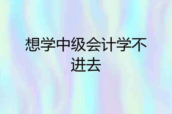 想学中级会计学不进去