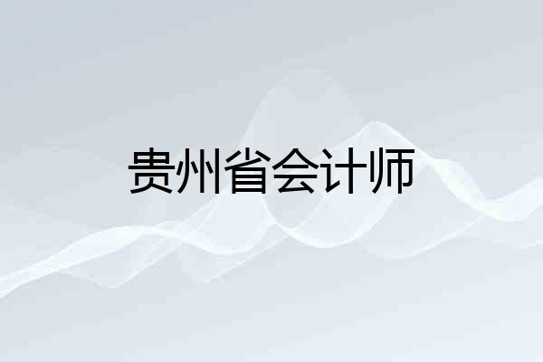 贵州省会计师