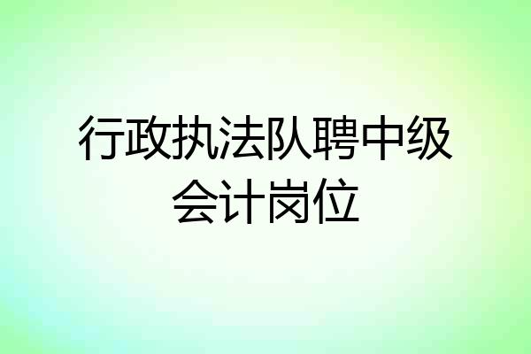行政执法队聘中级会计岗位