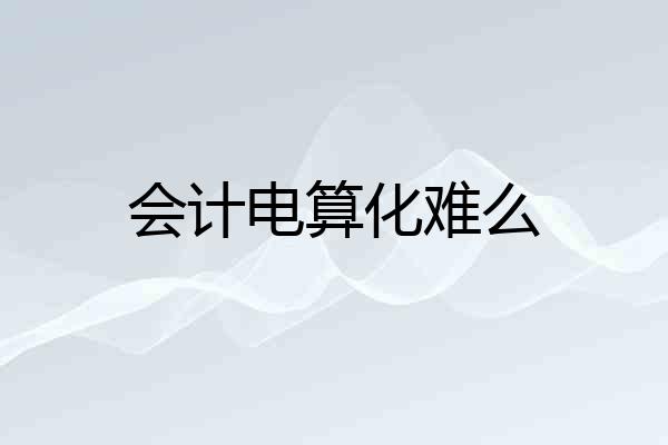 会计电算化难么