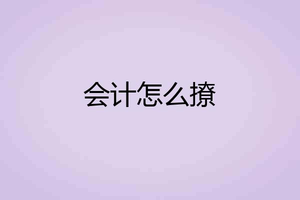 会计怎么撩