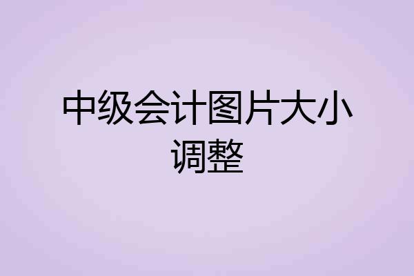 中级会计图片大小调整
