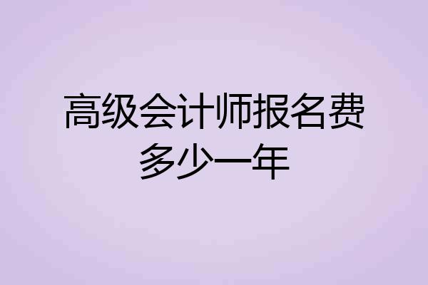 高级会计师报名费多少一年