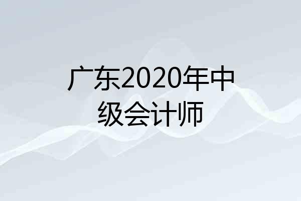 广东2020年中级会计师