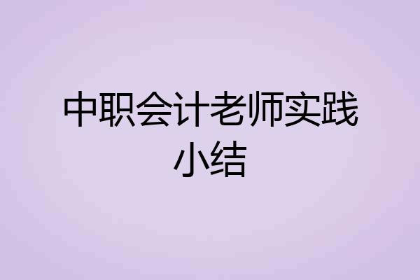 中职会计老师实践小结