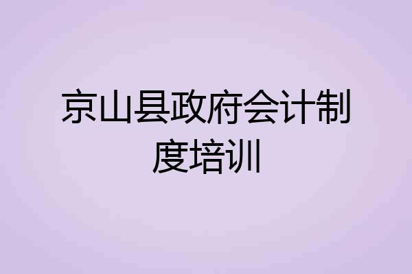 京山县政府会计制度培训