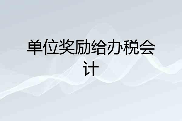 单位奖励给办税会计