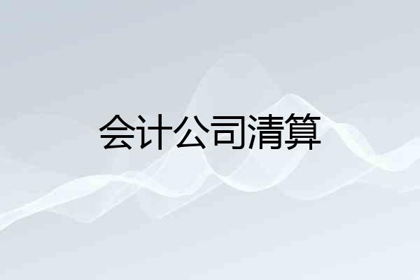 会计公司清算