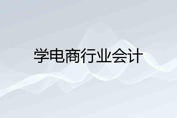 学电商行业会计
