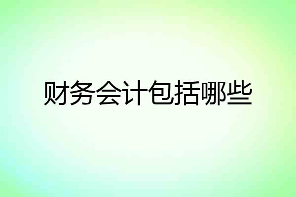 财务会计包括哪些