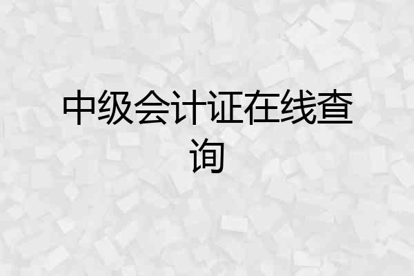 中级会计证在线查询