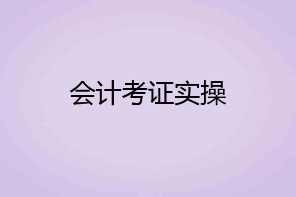 会计考证实操