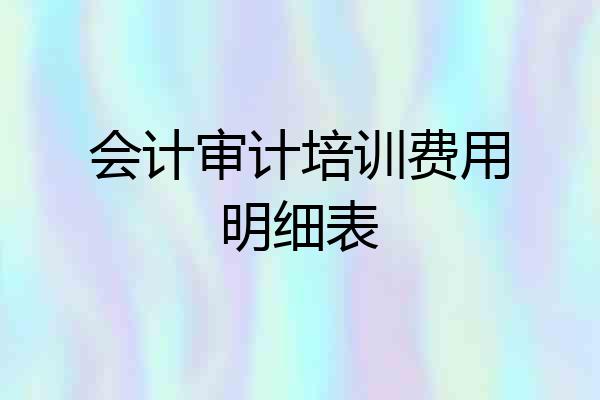 会计审计培训费用明细表