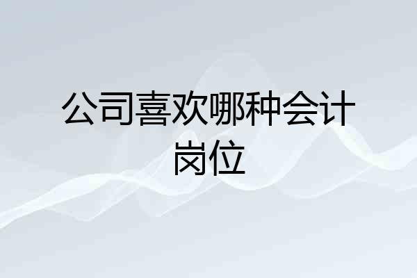 公司喜欢哪种会计岗位