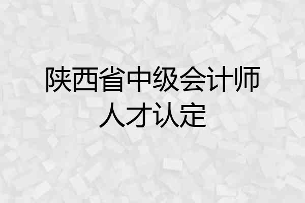 陕西省中级会计师人才认定