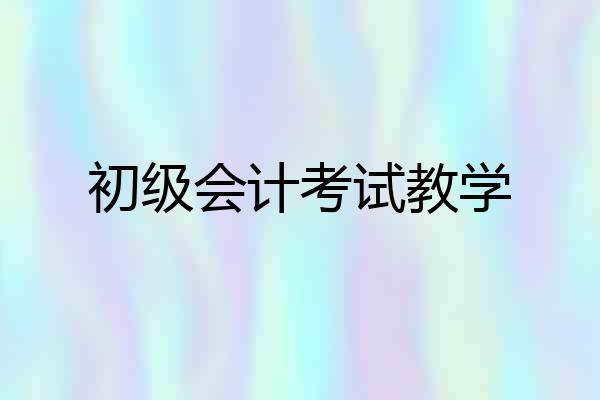 初级会计考试教学