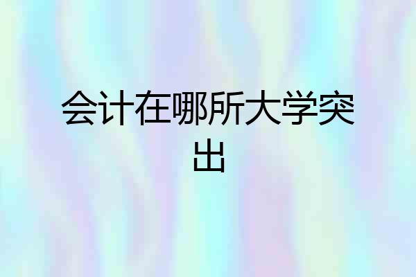 会计在哪所大学突出