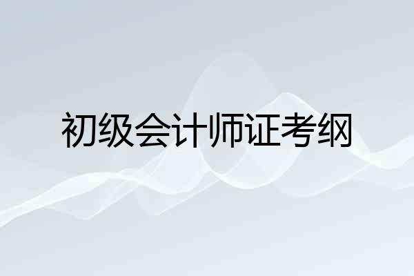 初级会计师证考纲