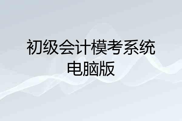 初级会计模考系统电脑版