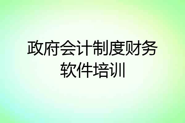 政府会计制度财务软件培训
