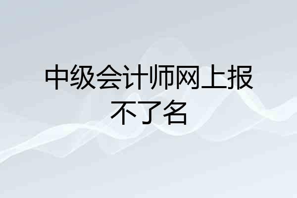 中级会计师网上报不了名