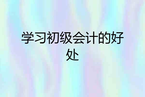 学习初级会计的好处