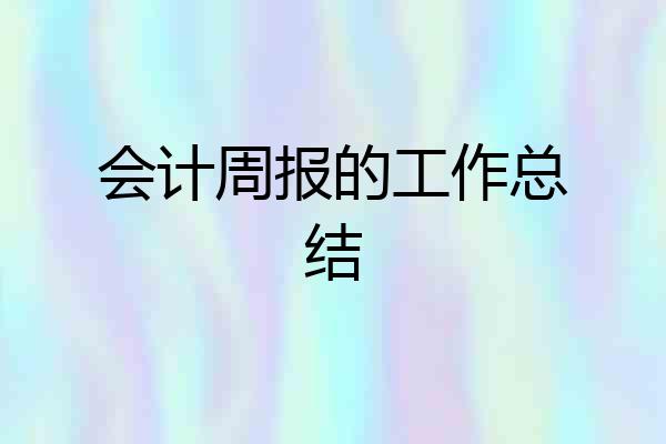 会计周报的工作总结