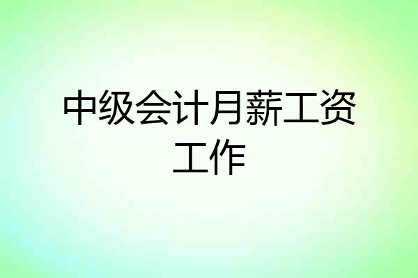中级会计月薪工资工作